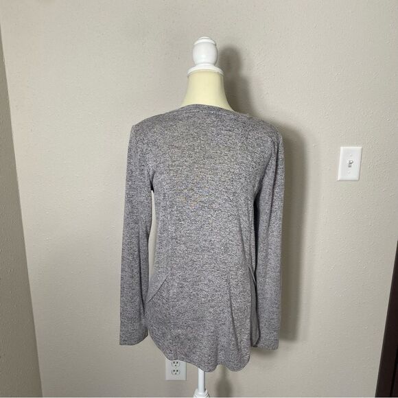Cuddl Duds Soft Knit Gray Heathered Classic Long Sleeve Crewneck Sweater Women M - Picture 8 of 16
